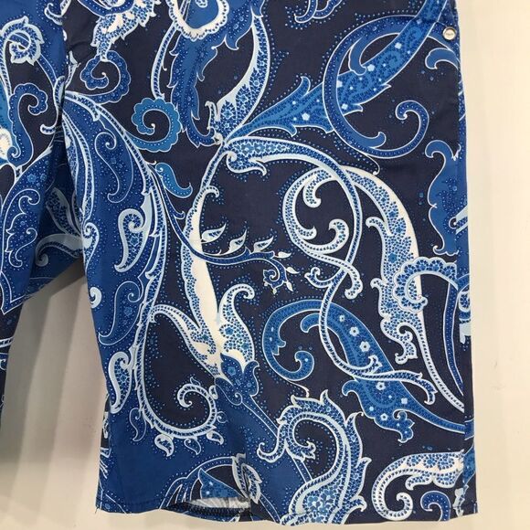 Ralph Lauren Sport RLX Blue White Paisley Print Classic Cotton Shorts - Picture 5 of 13
